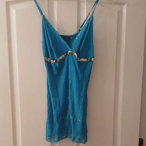 Blue Camisole with Sequin Detail